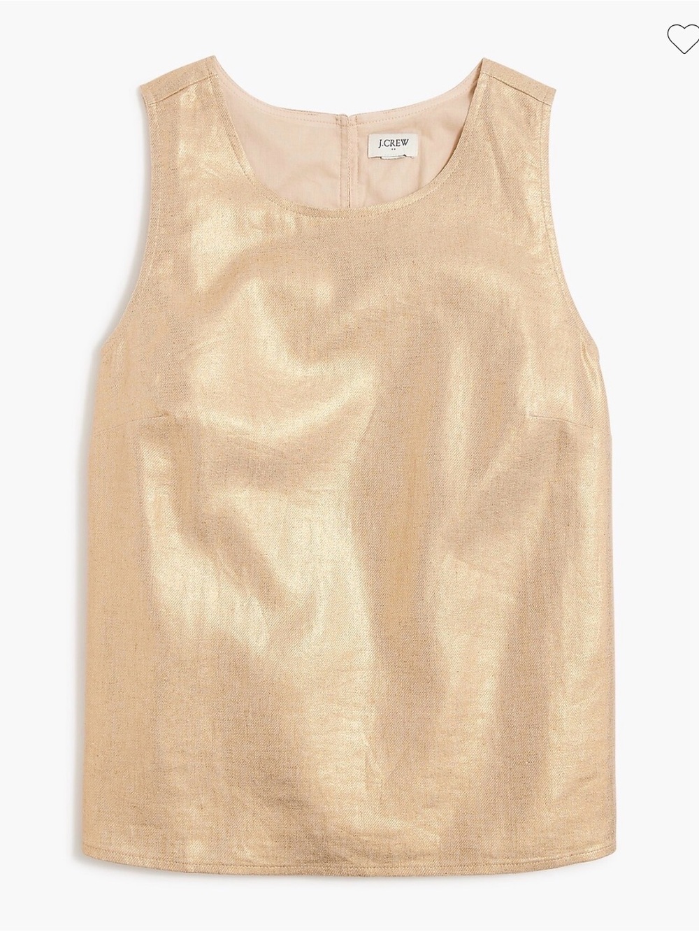 J.Crew Gold Metallic Linen Blend Sleeveless Shell Top Size Large Party Career